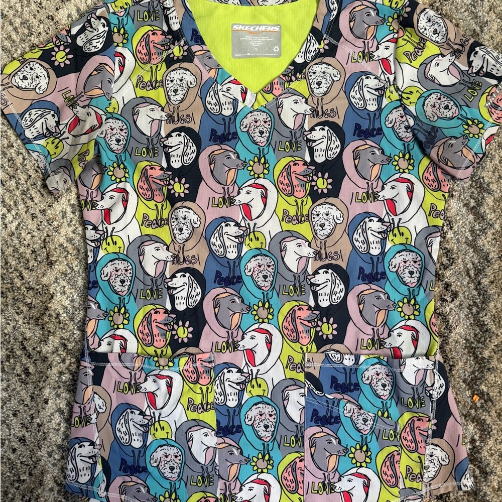 Skechers Scrub Top- Dogs